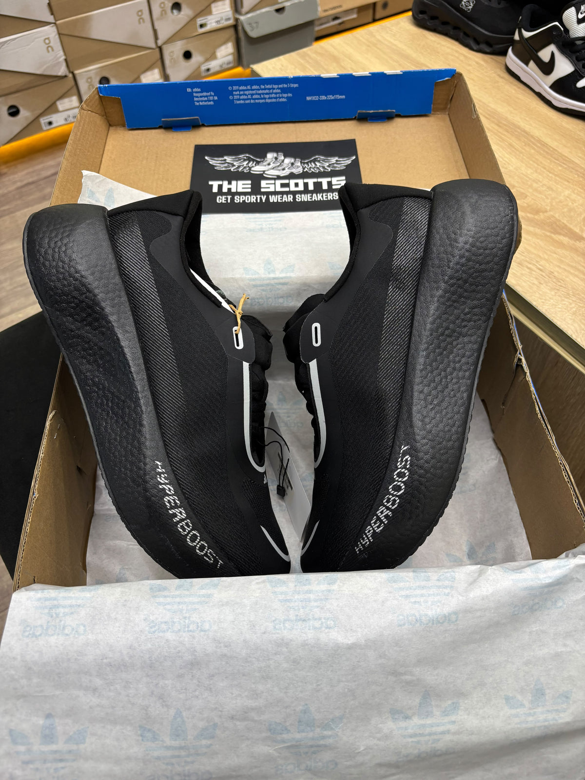 adidas Hyperboost Edge running shoe in black