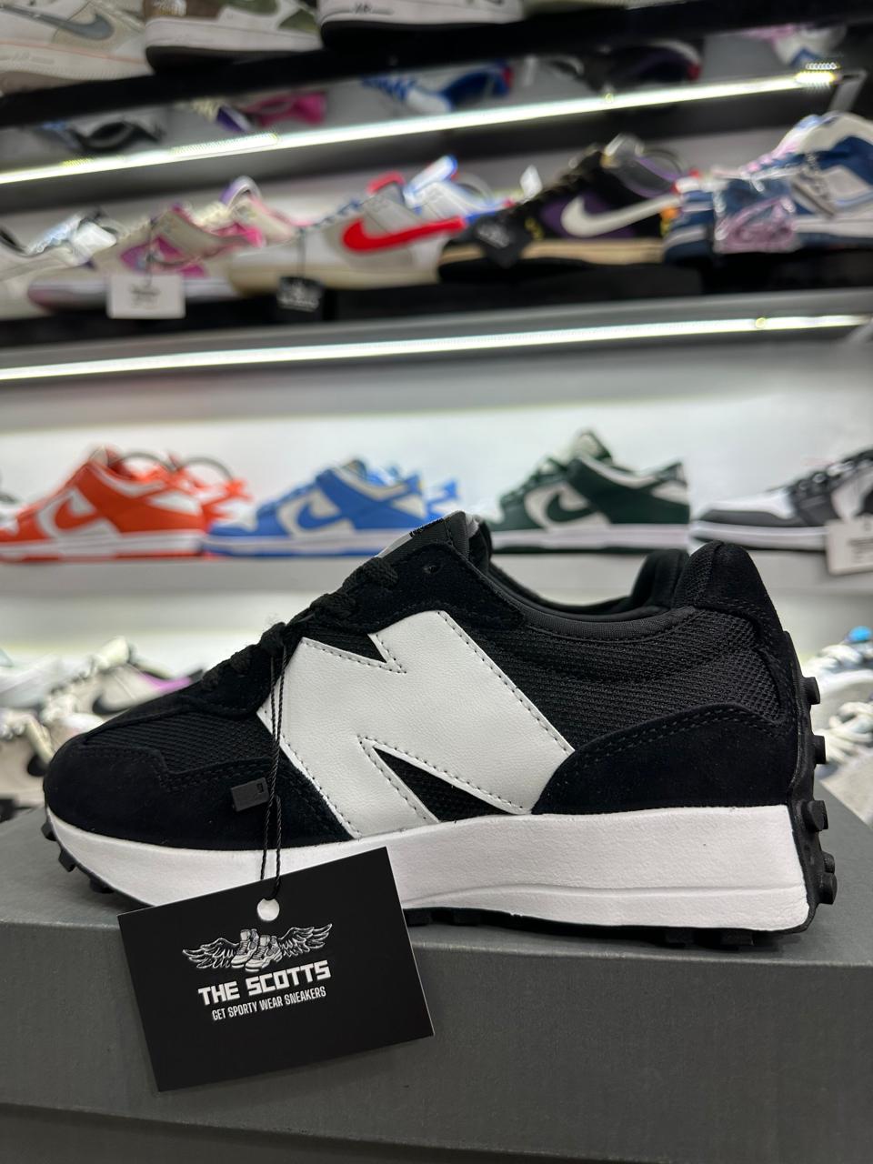 New Balance 327 black white