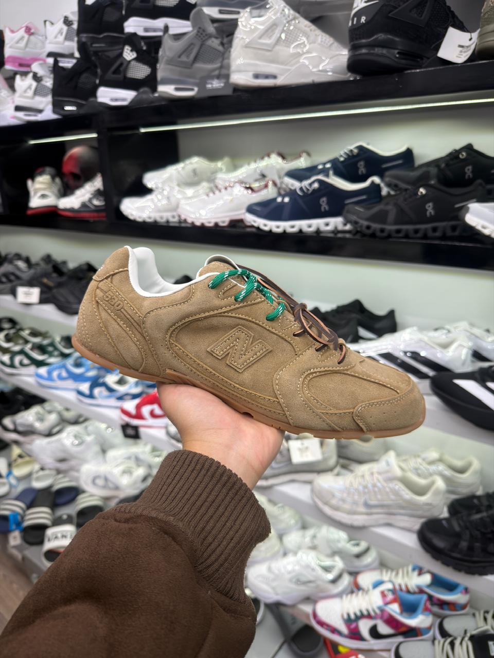 MIU MIU x New Balance beige suede