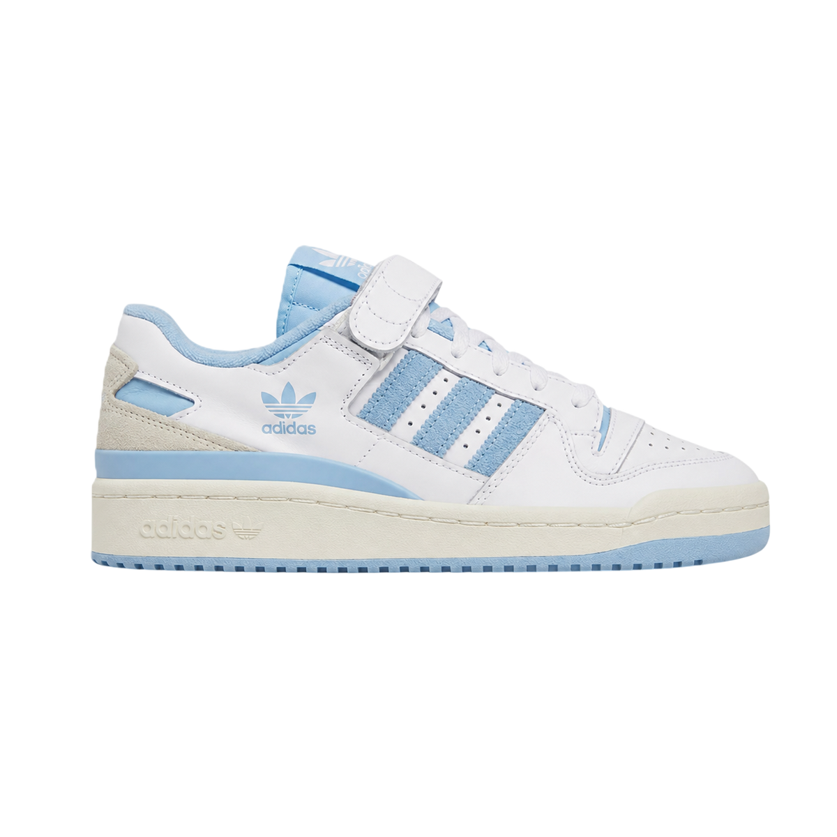 adidas forum in white clear blue