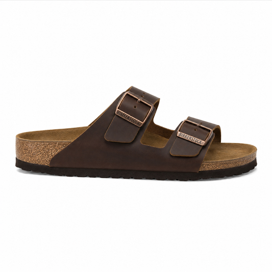 Birkenstock Tan Brown Arizona Double Strap Slipper - Natural Leather