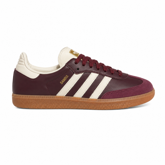 adidas samba maroon gold metallic