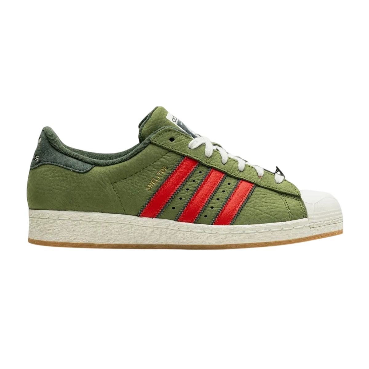 adidas super star in green ninja
