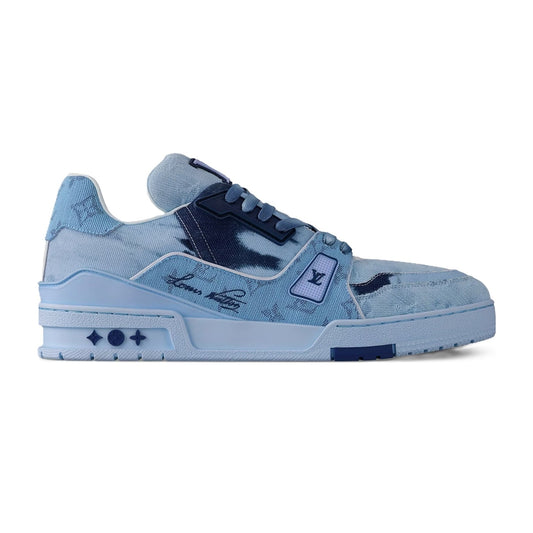 Louis Vuitton LV Trainer Blue Bleached Monogram Denim