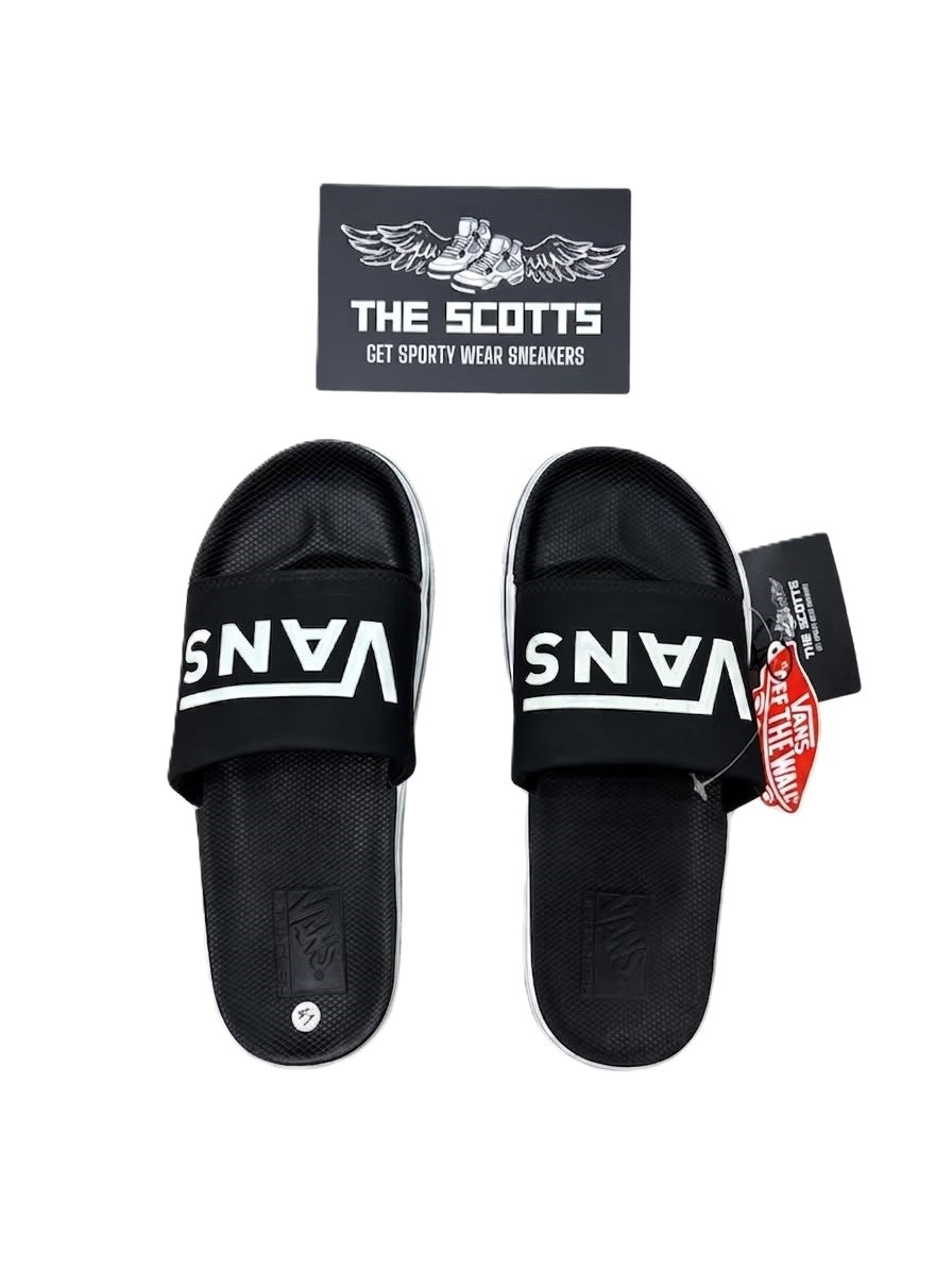 Vans slipper in black white