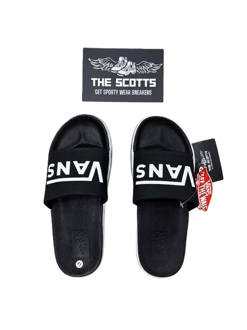 Vans slipper in black white