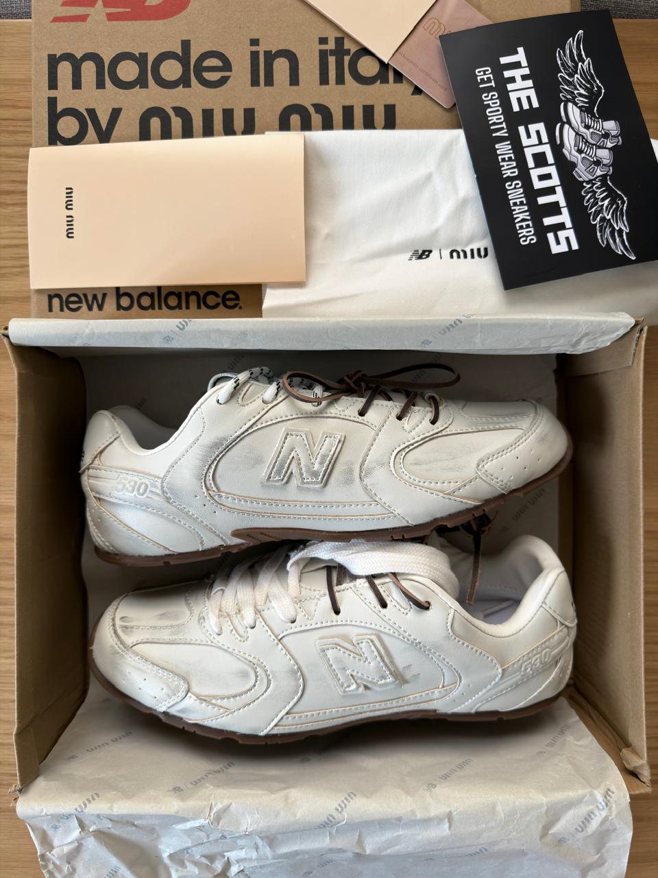 MIU MIU x New Balance white leather