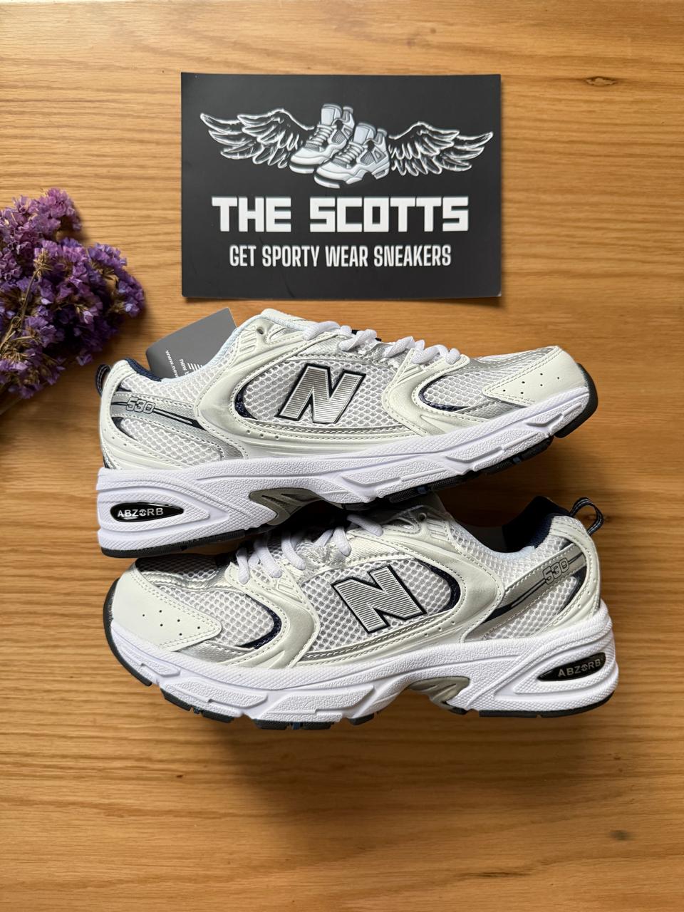New Balance 530 White Silver Navy Running