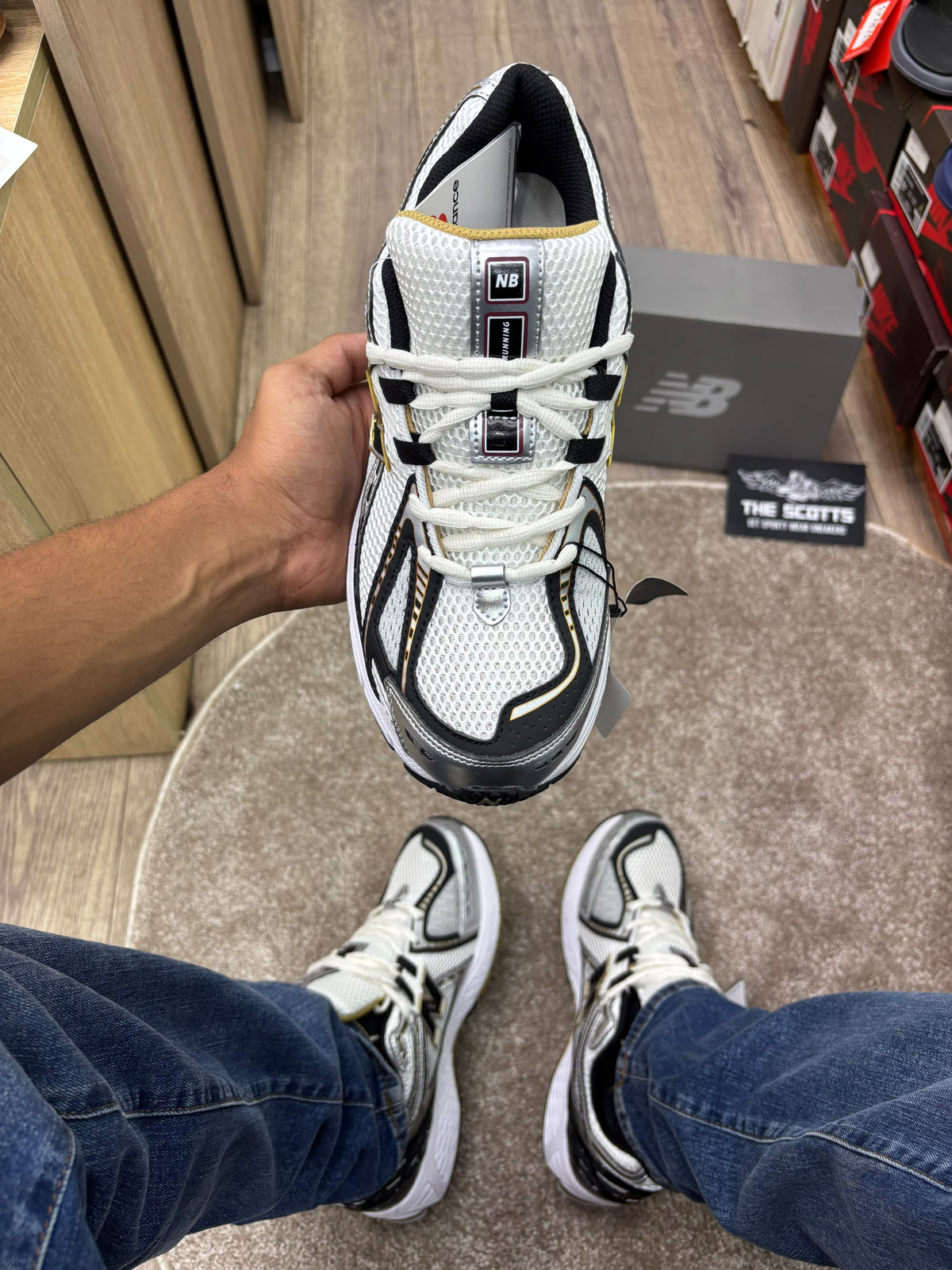 New Balance 1906R in the White and Metallic Gold
