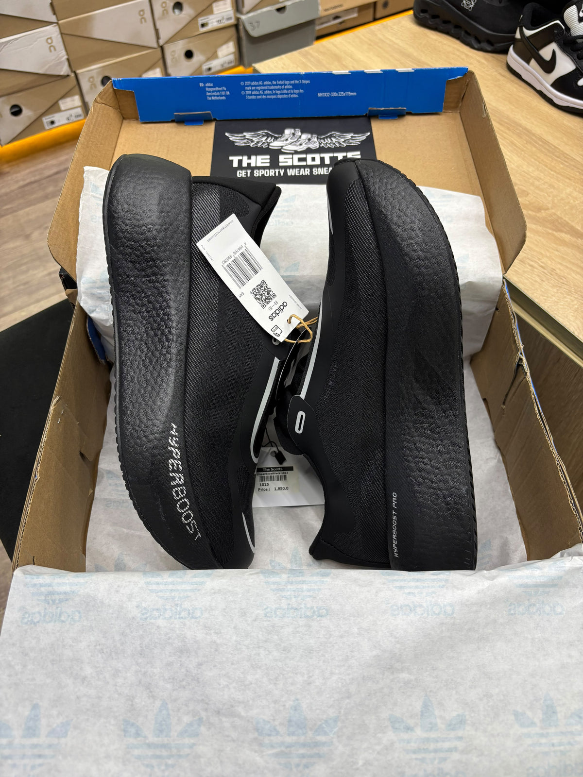 adidas Hyperboost Edge running shoe in black