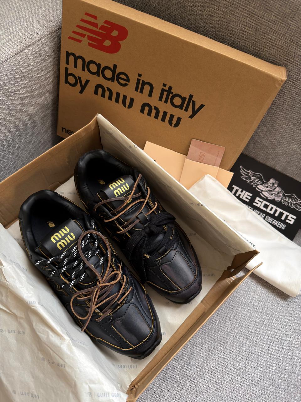 MIU MIU x New Balance black leather
