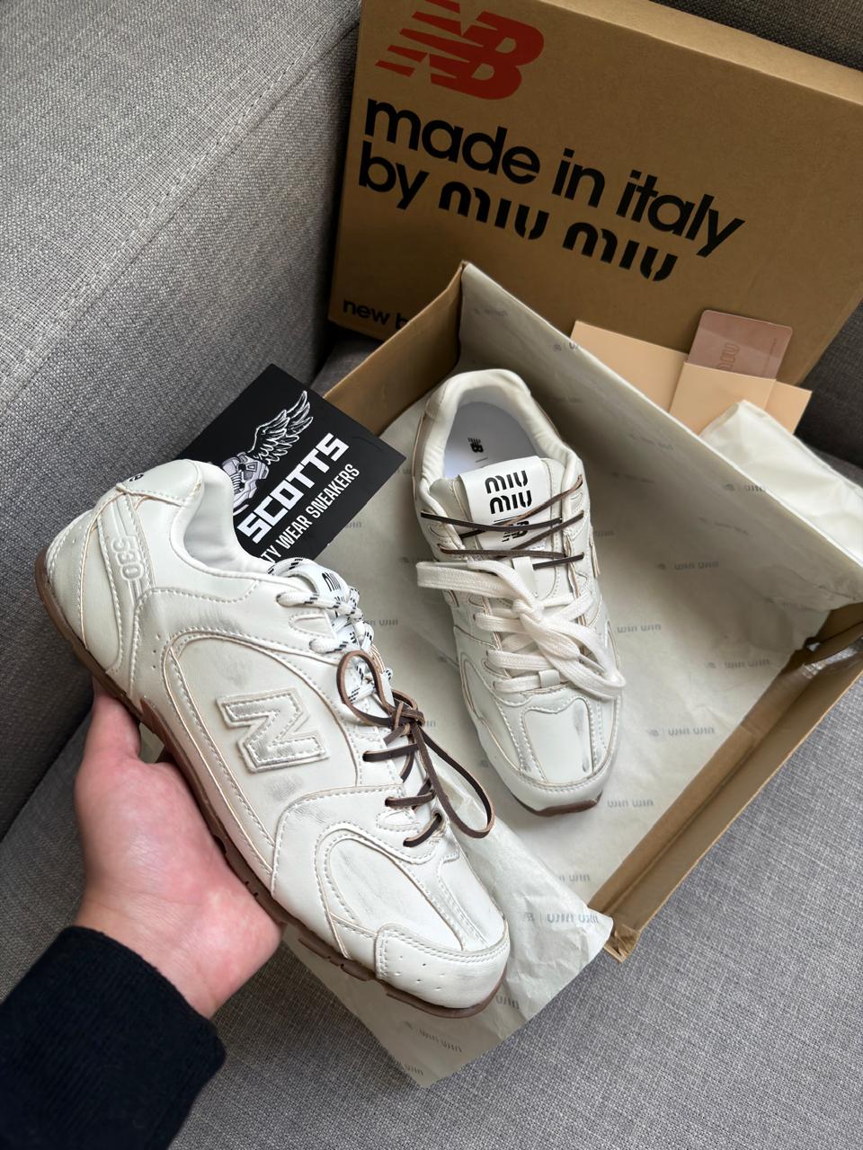 MIU MIU x New Balance white leather