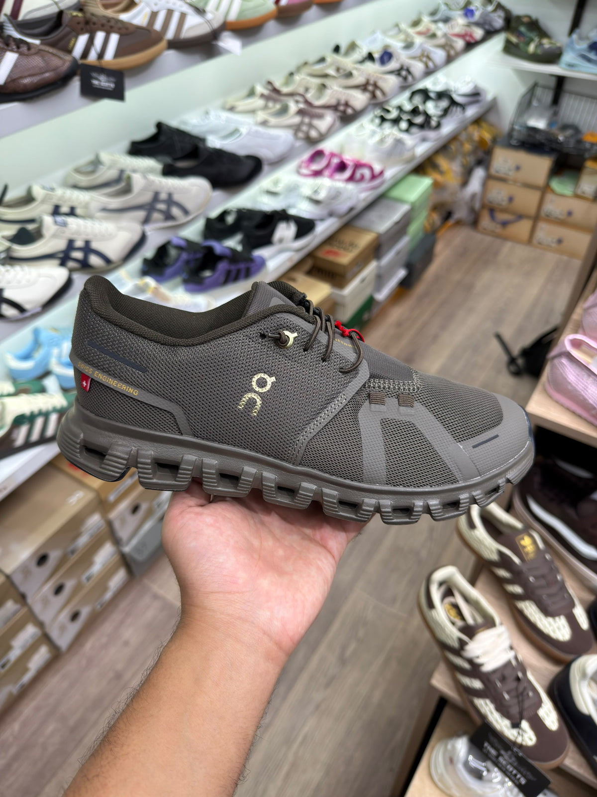 On Cloud 6 "Year of the Horse" running sneaker in the Grizzly/Grizzly brown