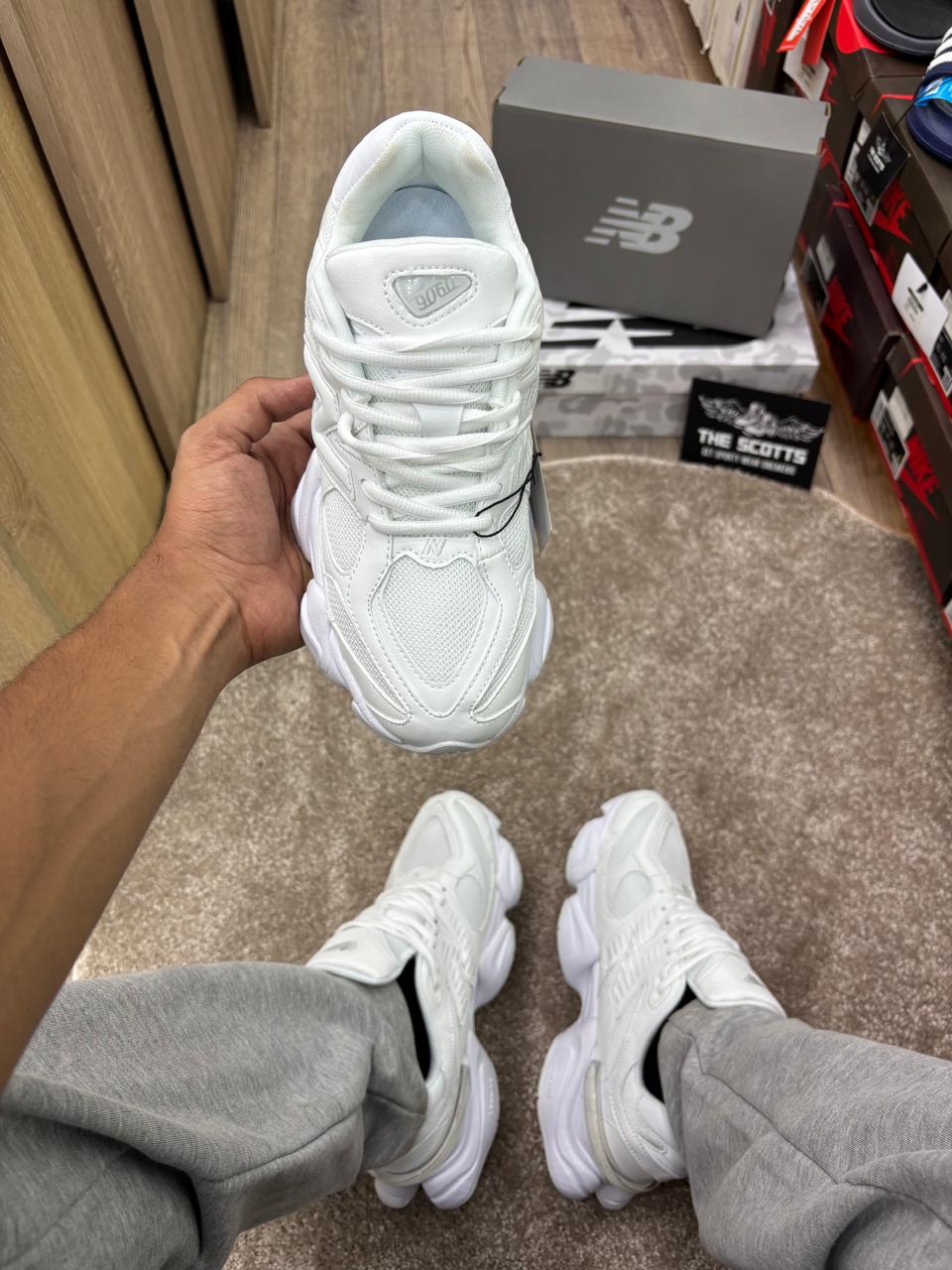 New Balance 9060 Triple white Leather