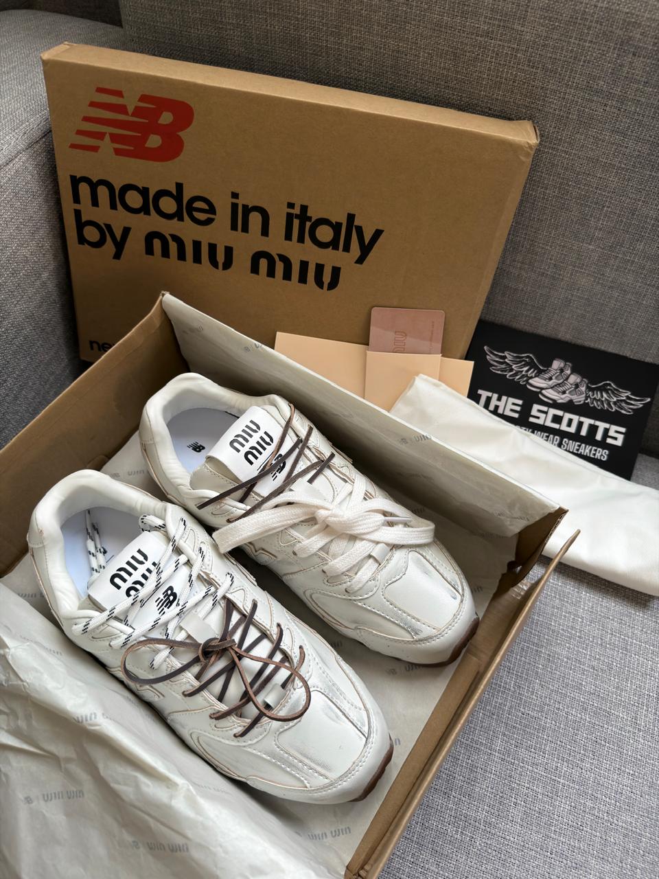 MIU MIU x New Balance white leather