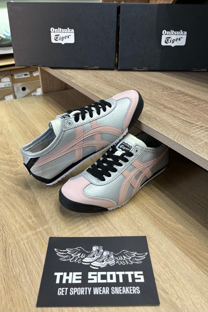 Onitsuka Tiger Mexico 66 in metallic silver and pink
