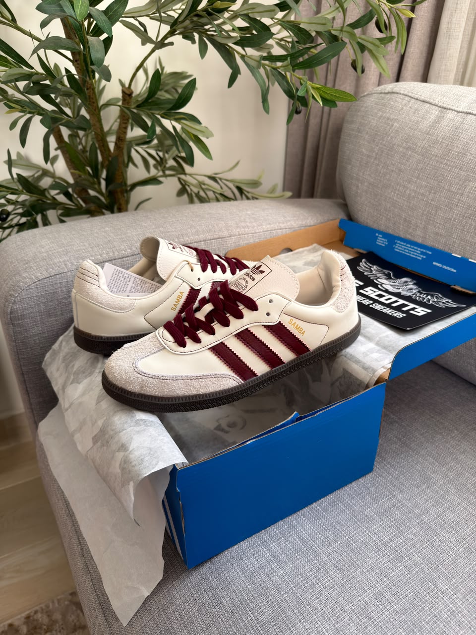 adidas samba white maroon