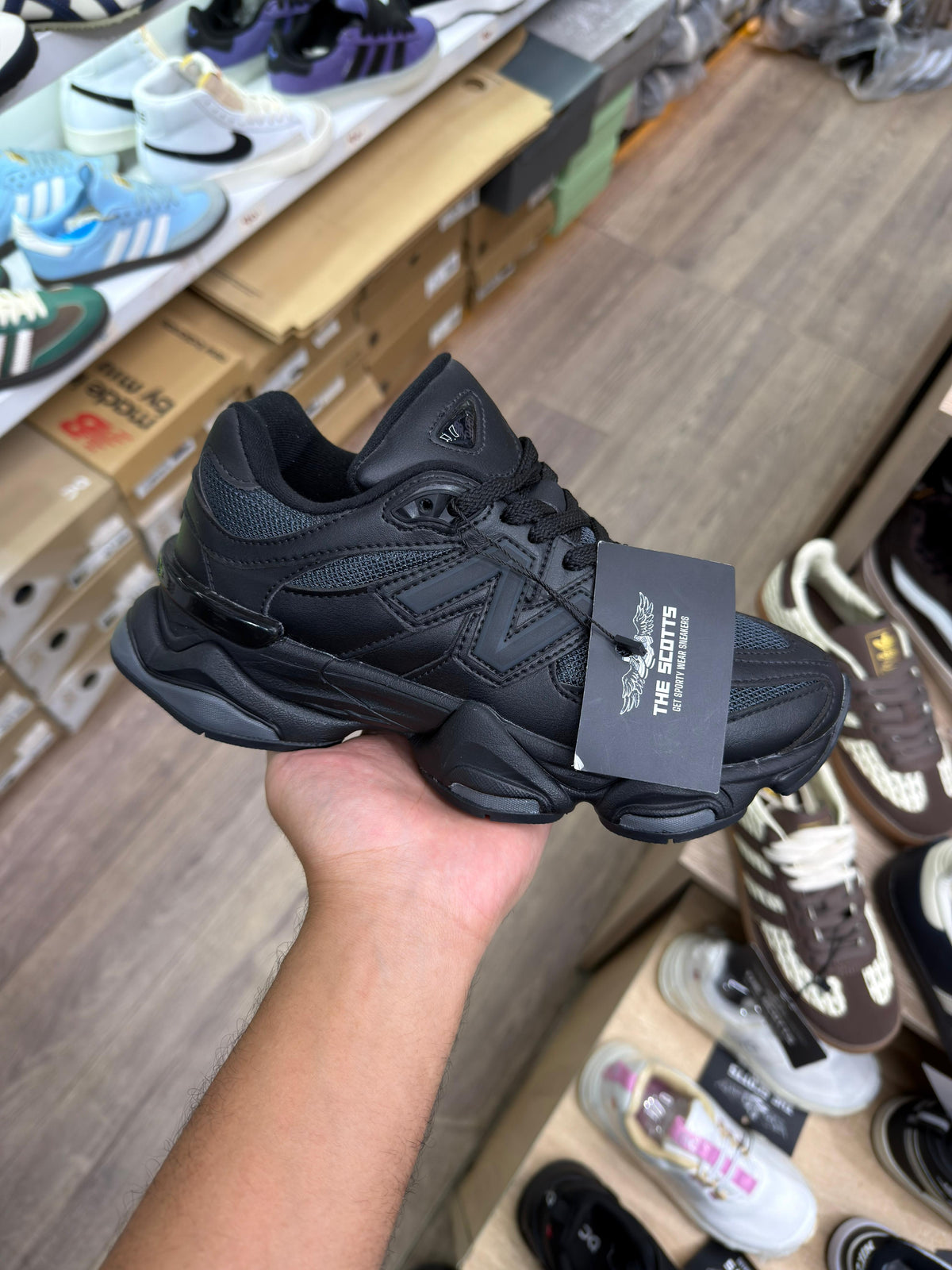 New Balance 9060 Triple Black Leather