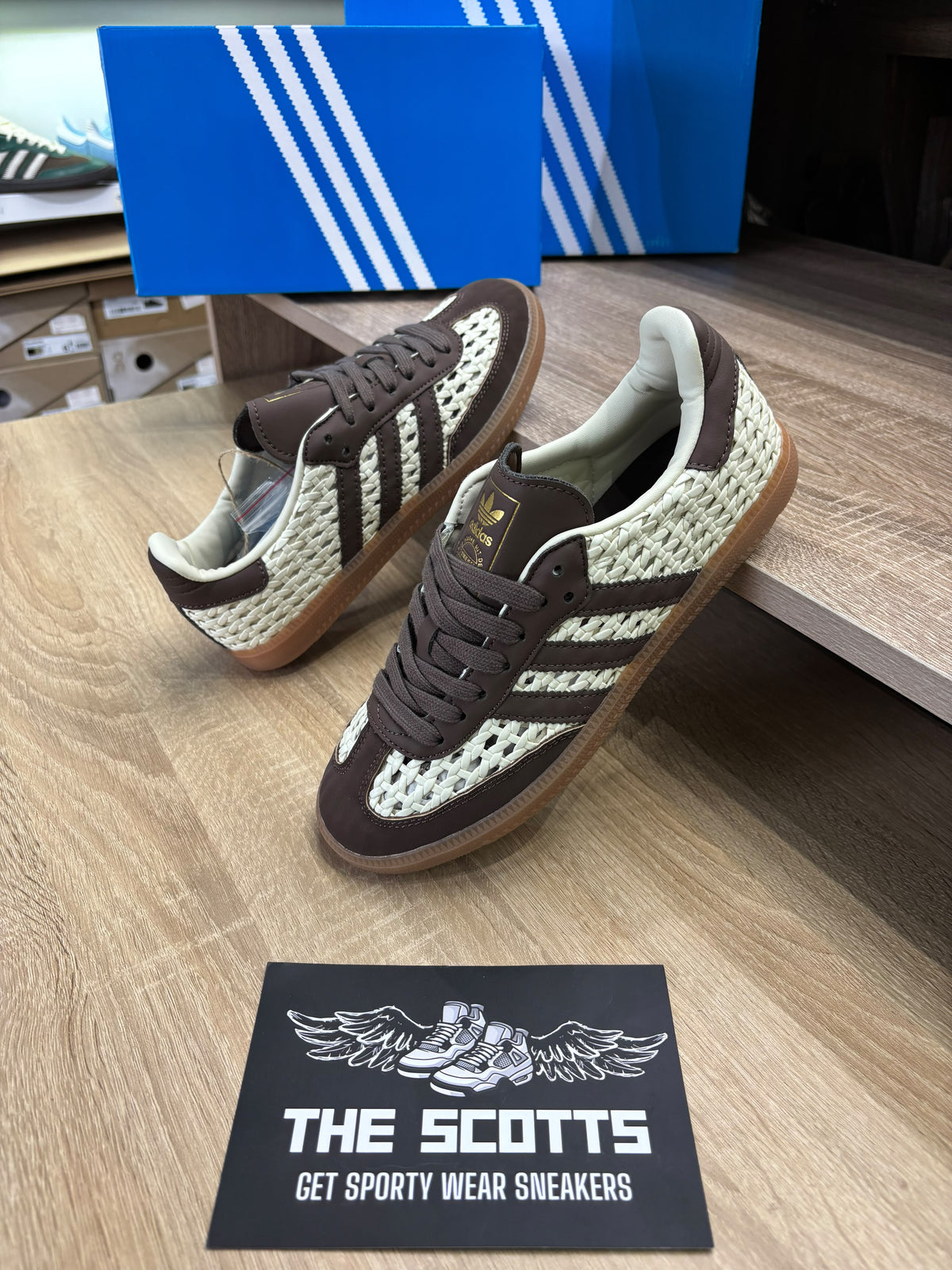 Adidas Samba Basketweave in the Cream White and Earth Strata