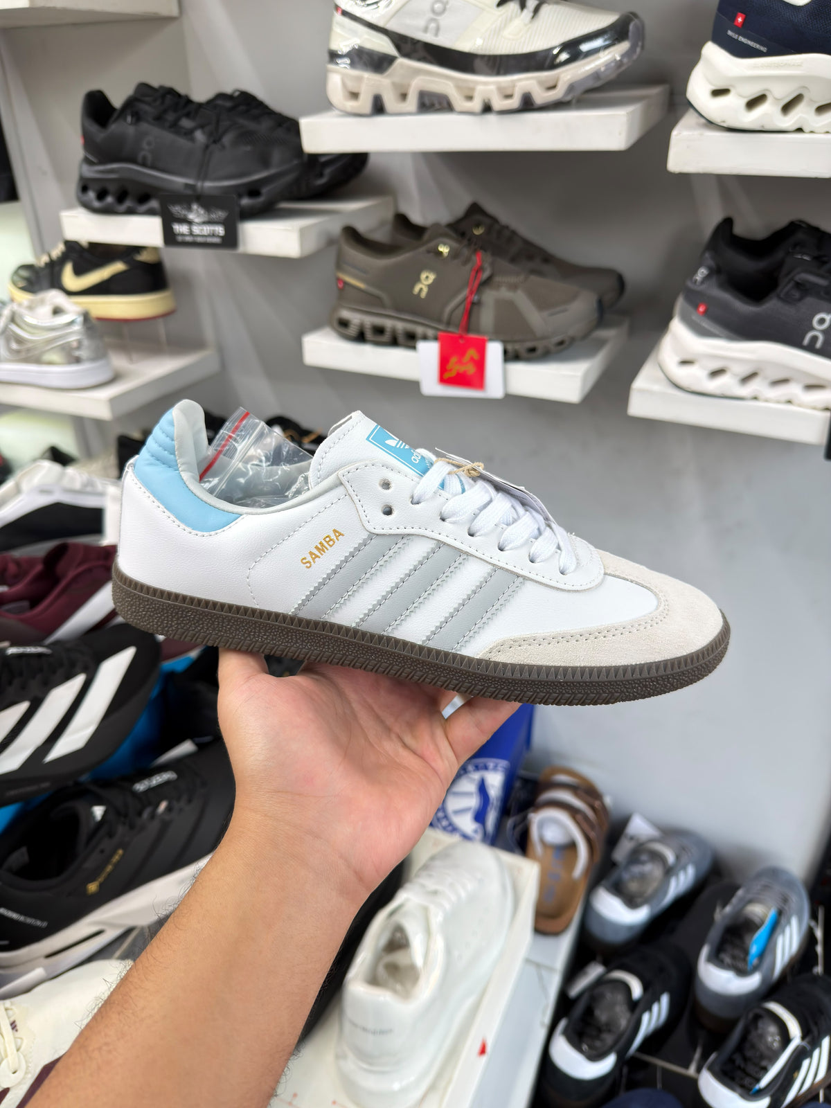 adidas Samba White Halo light blue