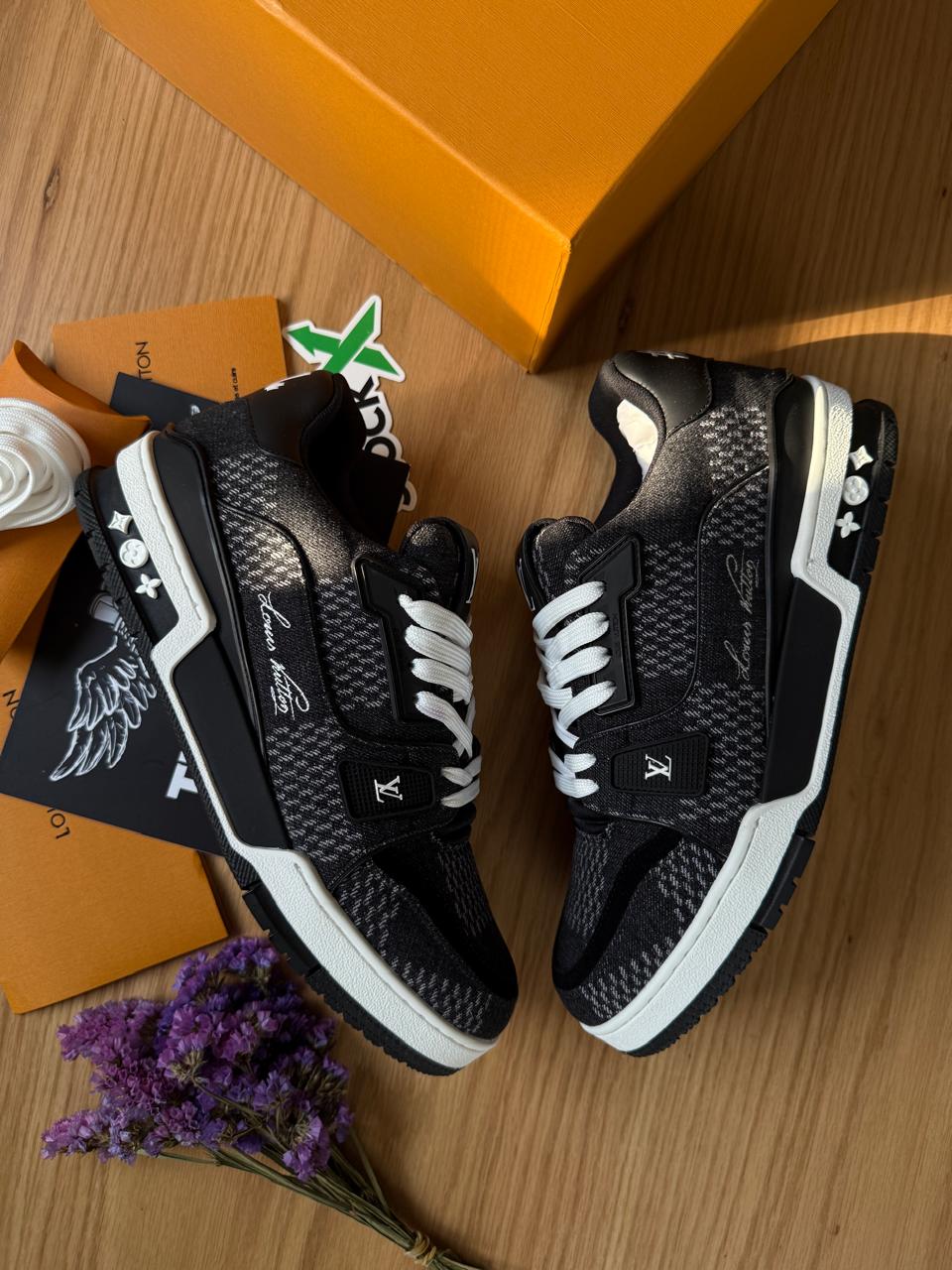 Louis Vuitton LV Trainer Black Damier 3D Denim