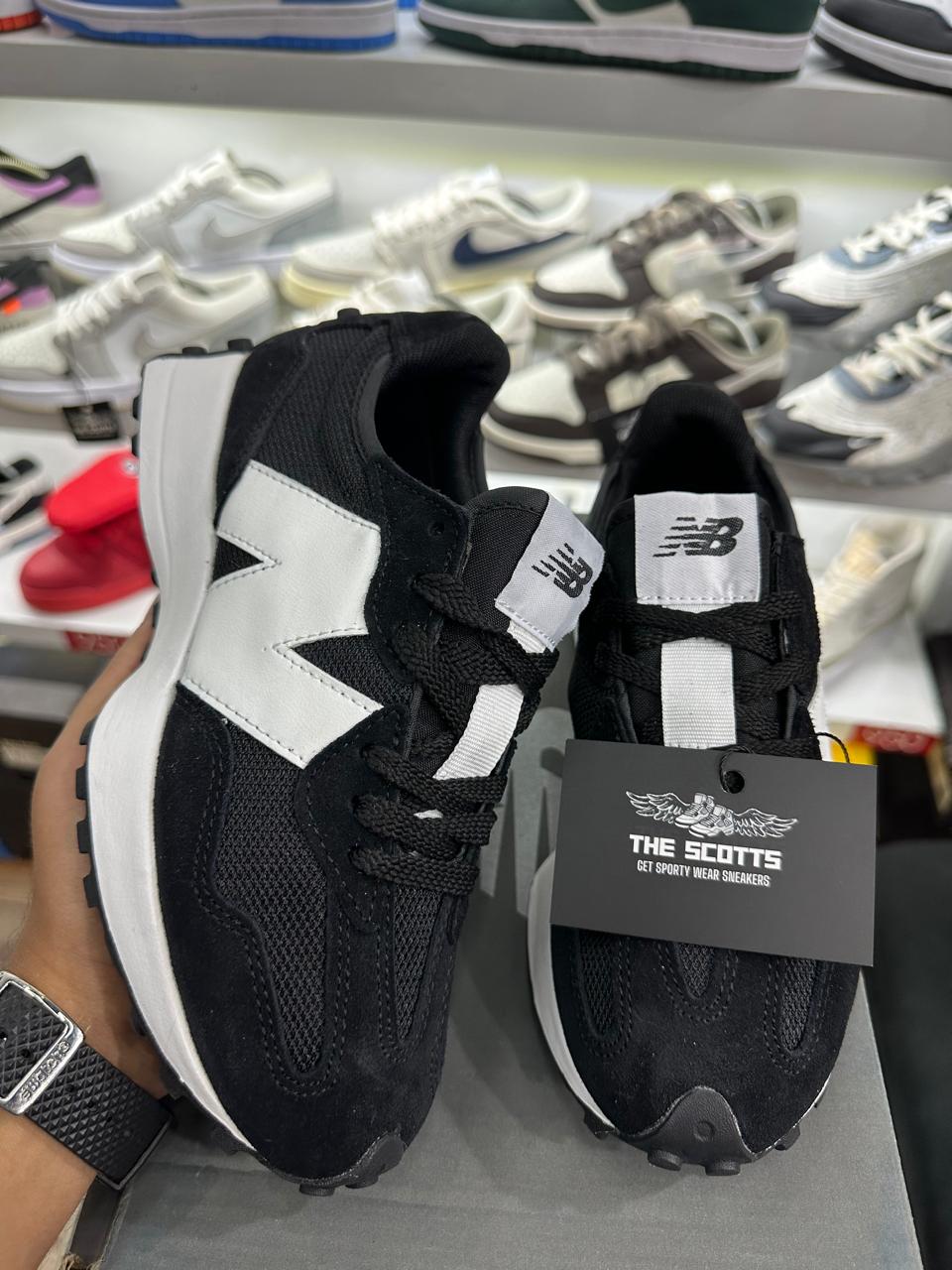New Balance 327 black white