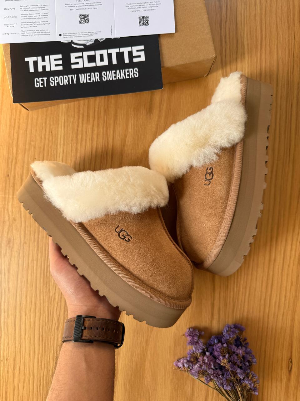 UGG Disquette shearling-lined suede sandals