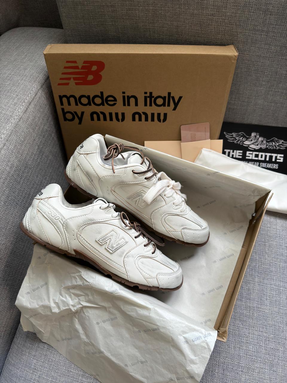 MIU MIU x New Balance white leather
