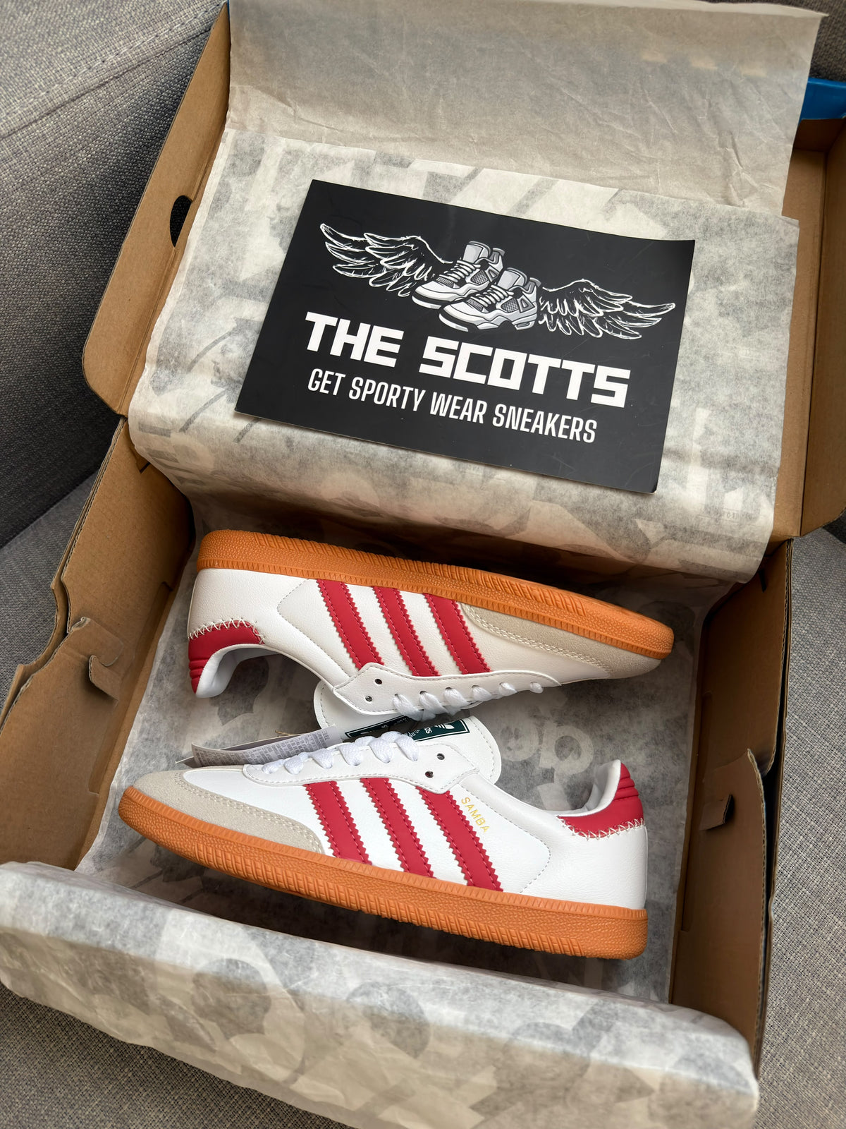 adidas samba white red gum