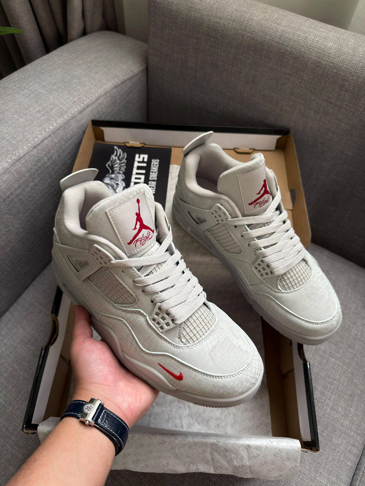 Nike Air Jordan 4 White Grey X Nigel Sylvester Mamba
