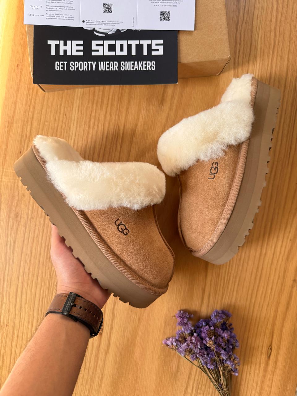 UGG Disquette shearling-lined suede sandals