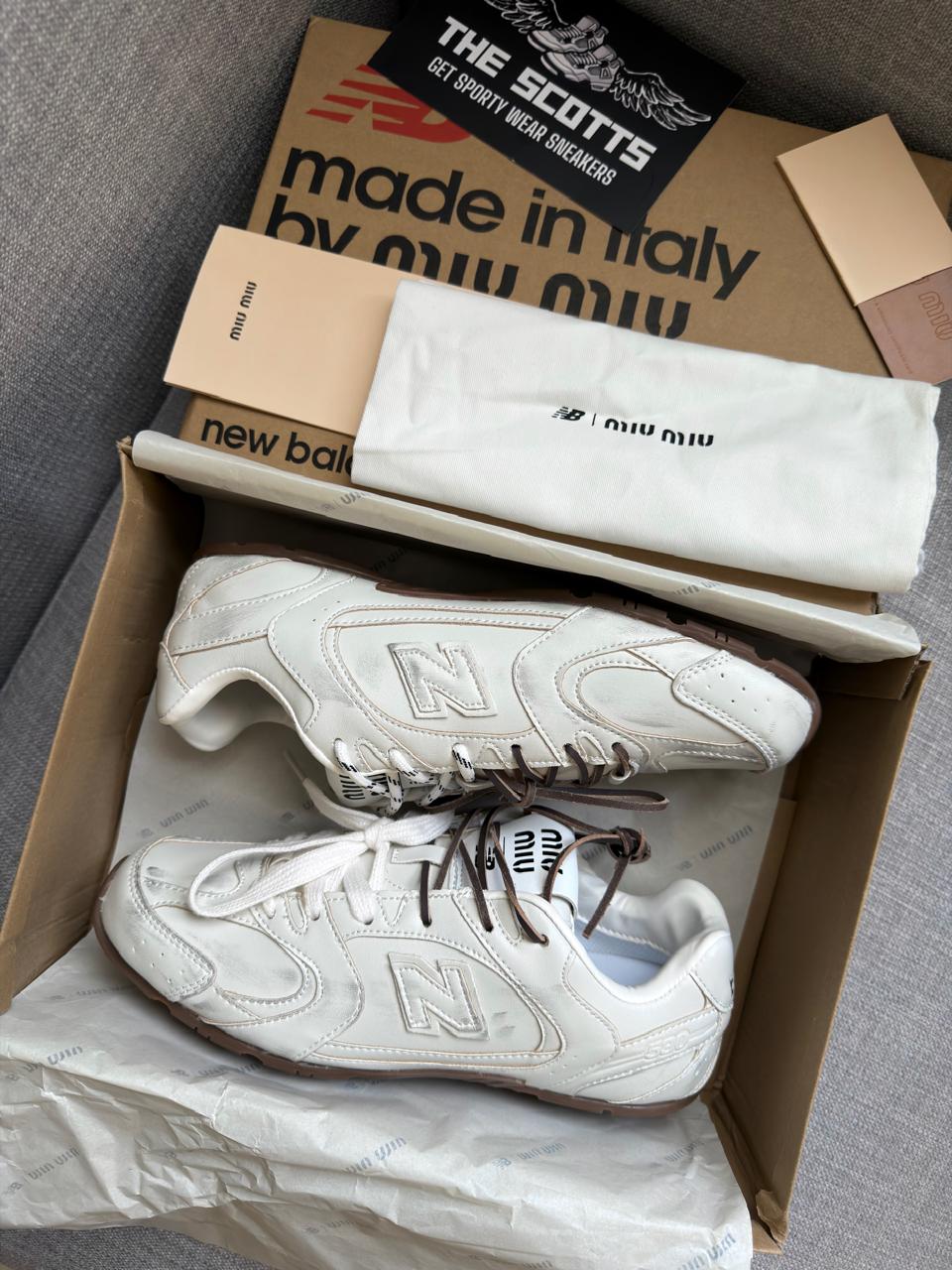MIU MIU x New Balance white leather