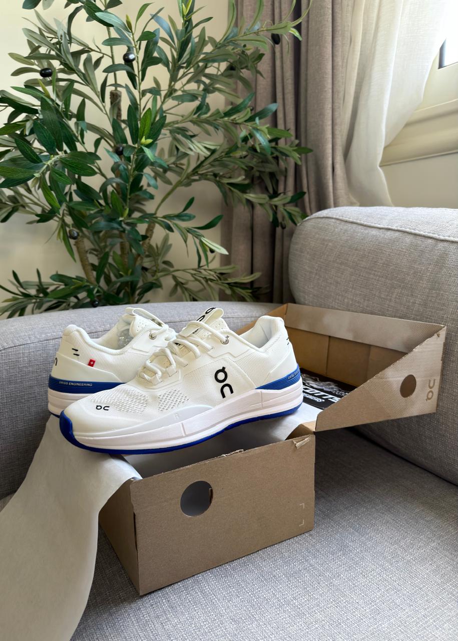 On Running The Roger Pro white blue