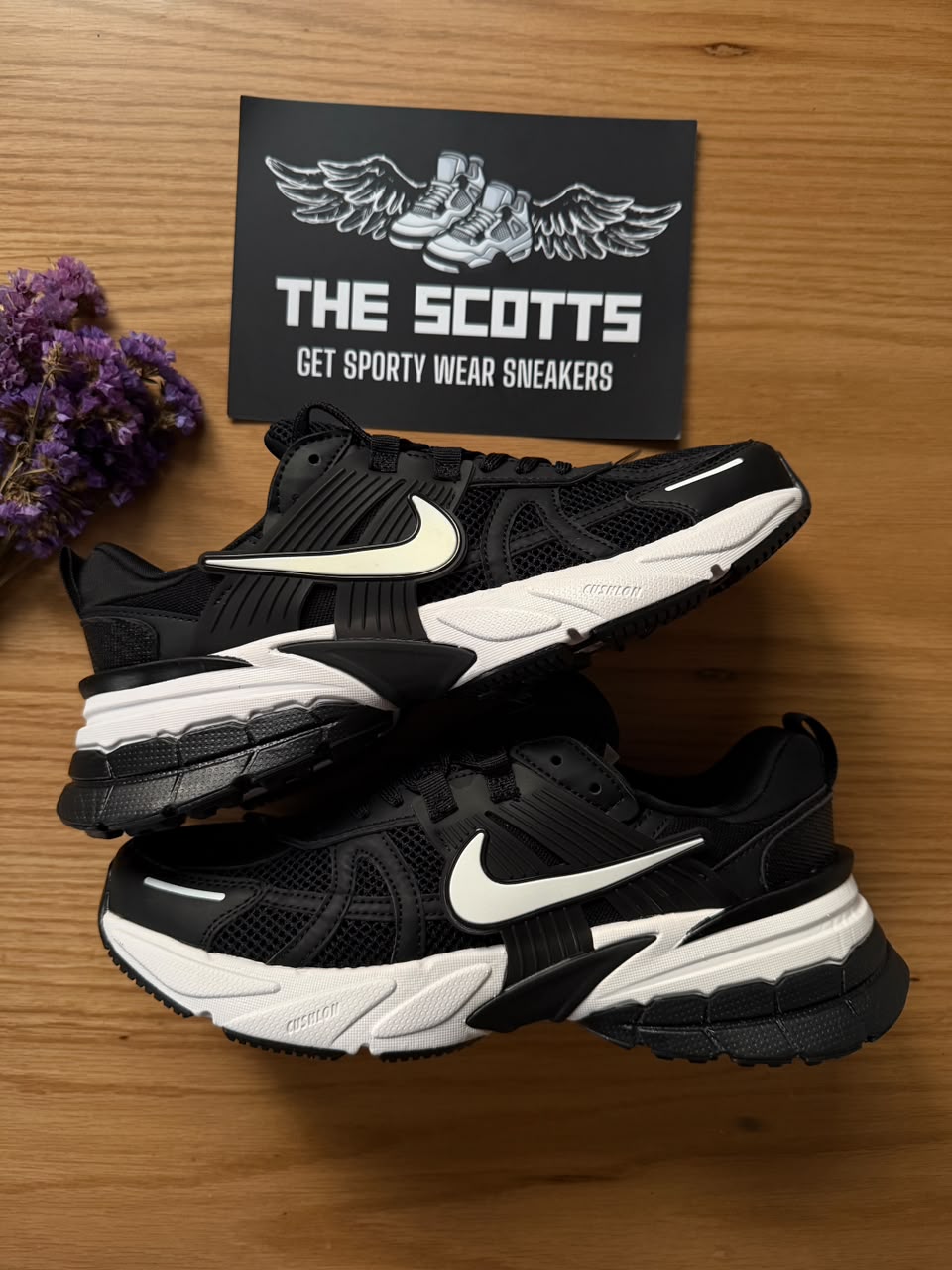 Nike V2K run black white swoosh