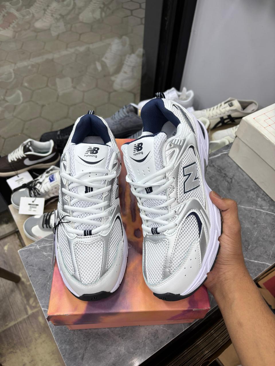 New Balance 530 White Silver Navy Running