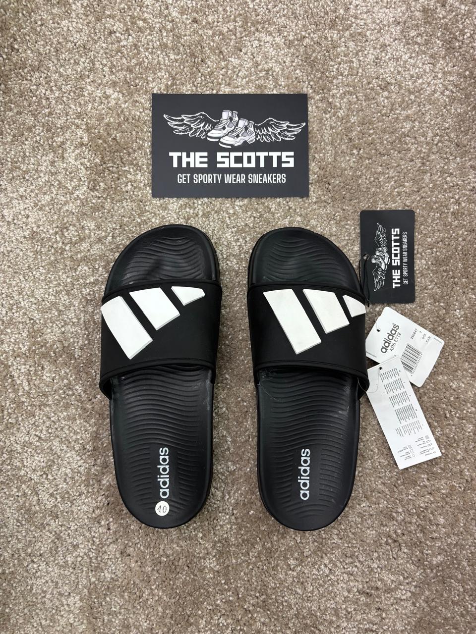 Adidas slipper black white