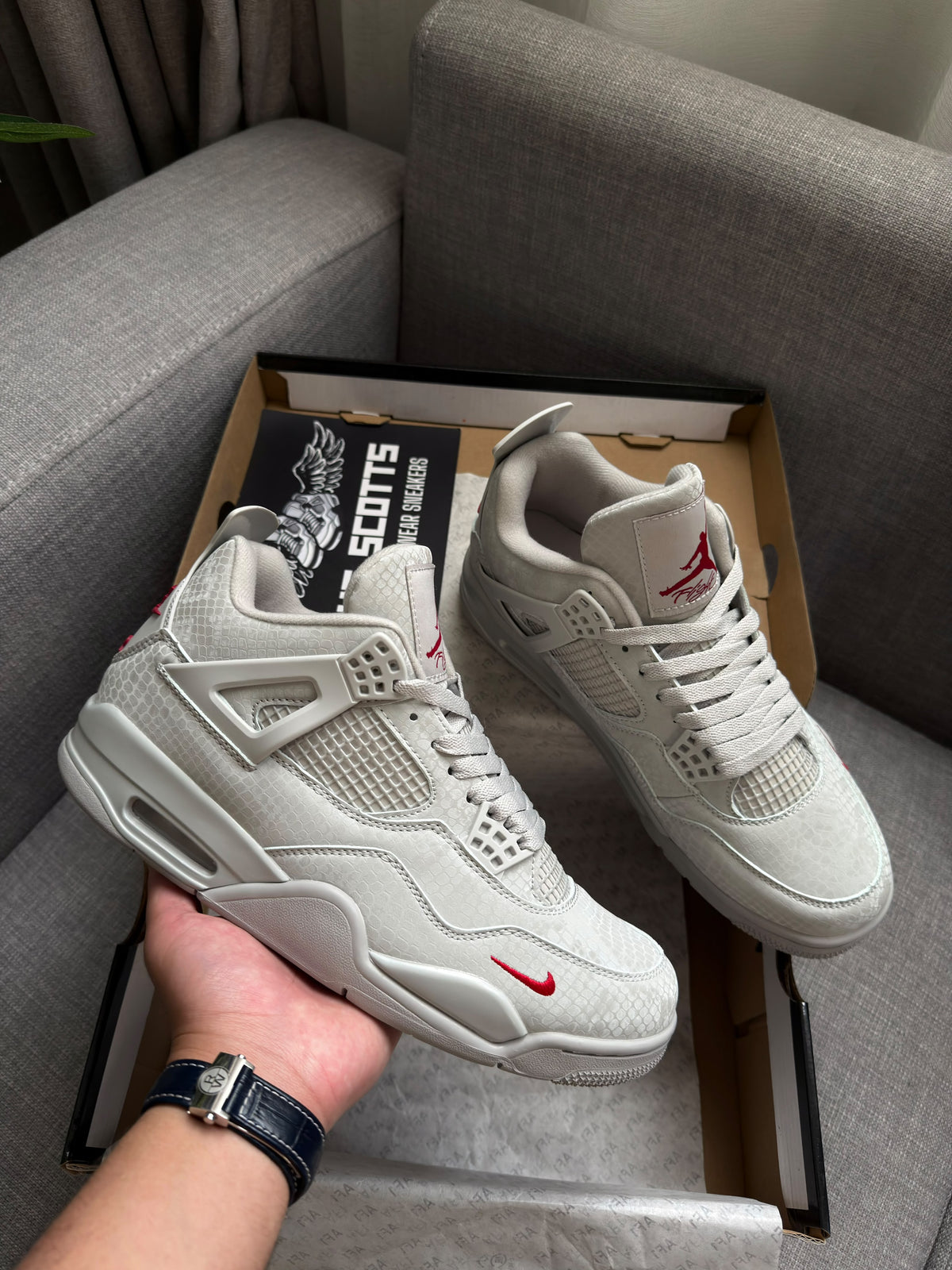 Nike Air Jordan 4 White Grey X Nigel Sylvester Mamba
