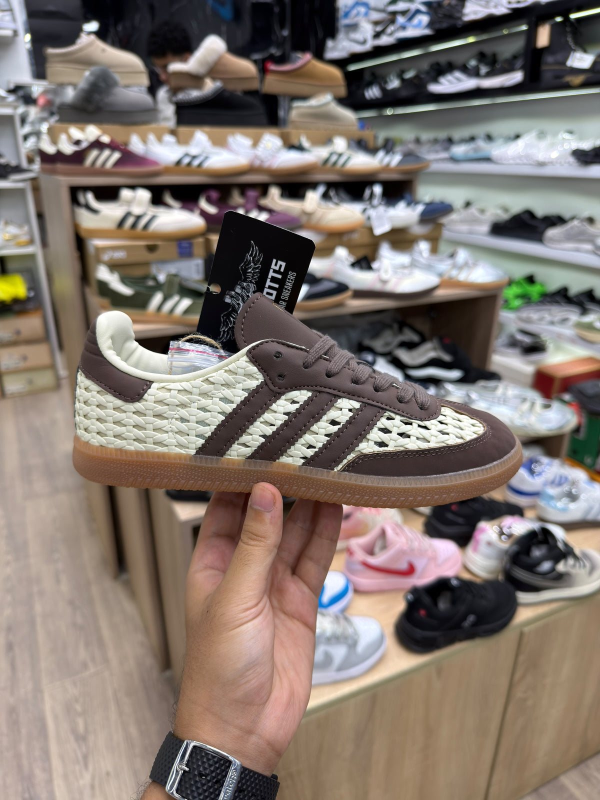 Adidas Samba Basketweave in the Cream White and Earth Strata
